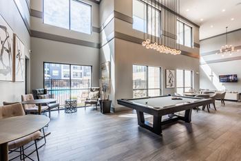 the reserve at bucklin hill clubhouse with pool table